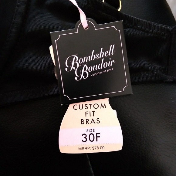 Bombshell Boudoir Black Bra Size 30F - Picture 3 of 4